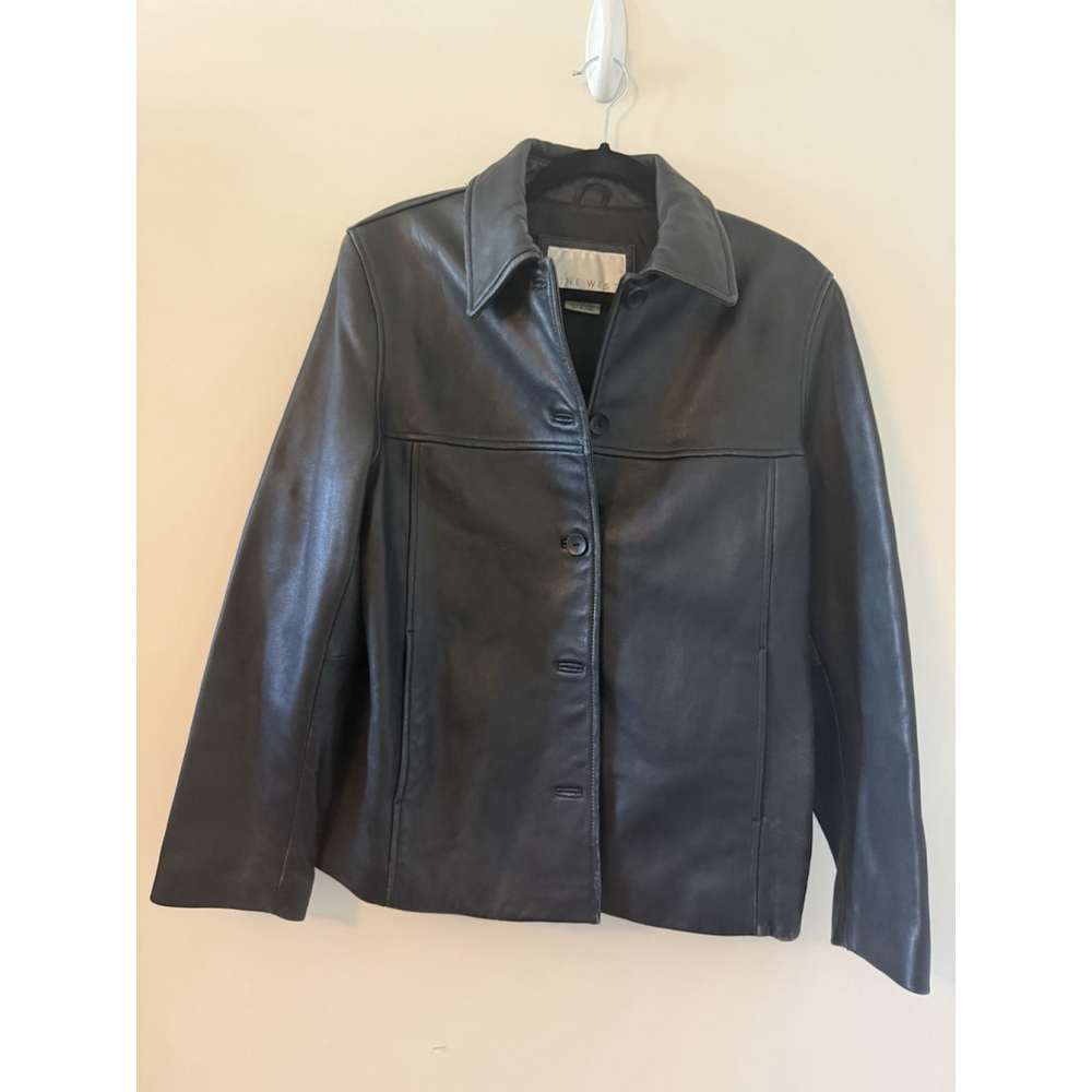 Nine West Women's 100% Leather Jacket Size Large